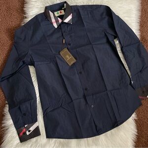 Stylish Navy Button-Up Shirt